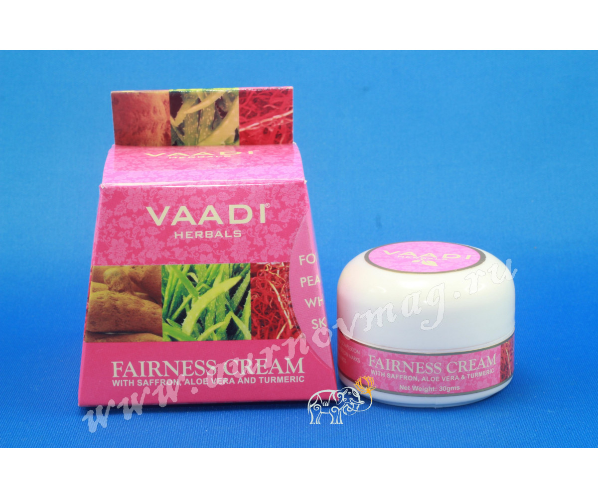 Осветляющий крем с Алое Вера, Шафраном и Куркумой от Vaadi Herbals